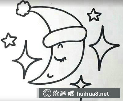 兒童畫教程：教你畫月亮星星
