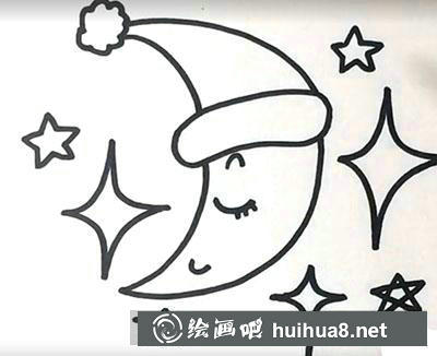 兒童畫教程：教你畫月亮星星