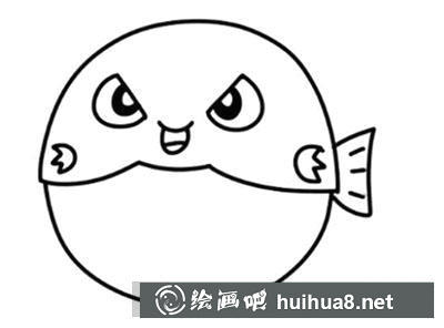 兒童畫教程：教你畫河豚