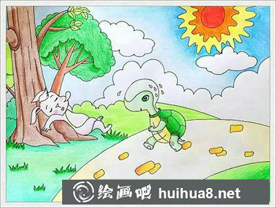 兒童畫教程：教你畫龜兔賽跑