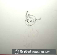 認(rèn)真背書(shū)的小女孩繪畫(huà)教程