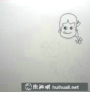 教繪抱蘋果小女孩畫法