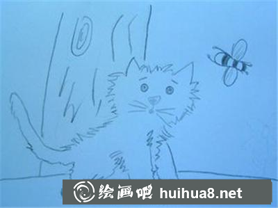 看蜜蜂的小貓咪