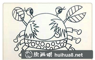 兒童畫(huà)教程：愛(ài)吃糖果的螃蟹