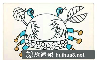 兒童畫(huà)教程：愛(ài)吃糖果的螃蟹