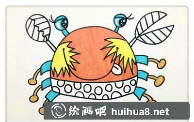 兒童畫(huà)教程：愛(ài)吃糖果的螃蟹