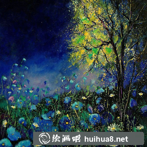 春天花朵油畫(huà)作品