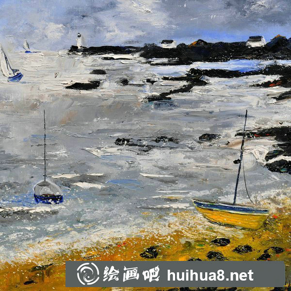 春花綻放油畫(huà)作品
