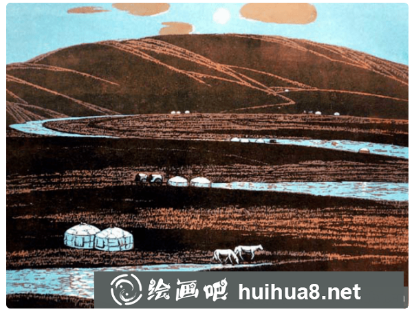 山水版畫(huà)作品五