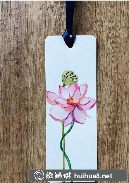 荷花書簽完成圖