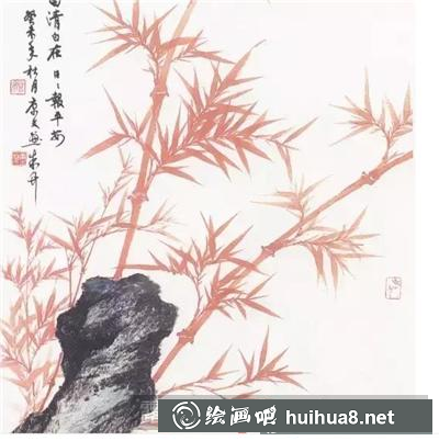 《朱竹》范畫步驟