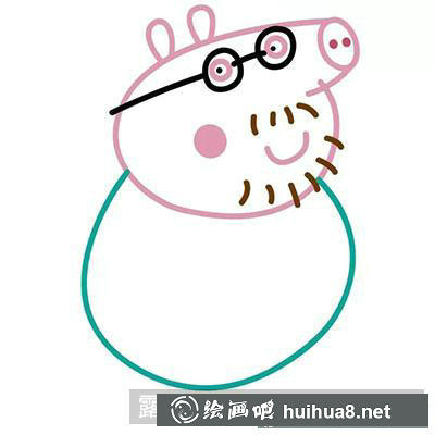 兒童畫(huà)教程：教你畫(huà)佩奇爸爸