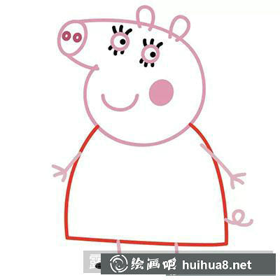 兒童畫教程：教你畫佩奇媽媽