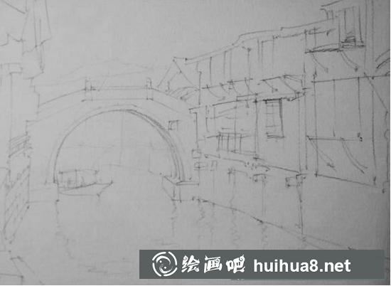 江南水鄉(xiāng)水彩畫