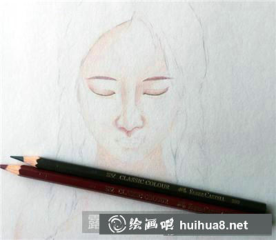 卡通女孩眉毛眼線和陰影