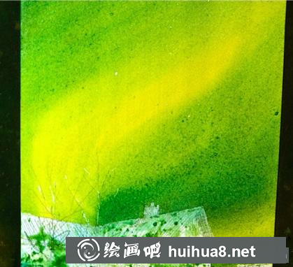 極光水彩畫步驟