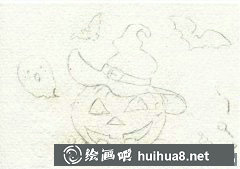 南瓜燈水彩繪教程