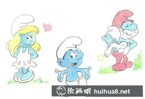怎么畫藍(lán)精靈