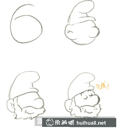 怎么畫藍(lán)精靈