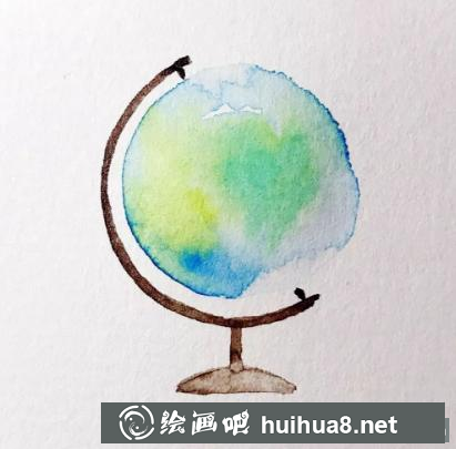 水彩畫(huà)地球儀