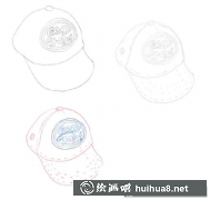 彩鉛畫教程棒球帽繪制方法