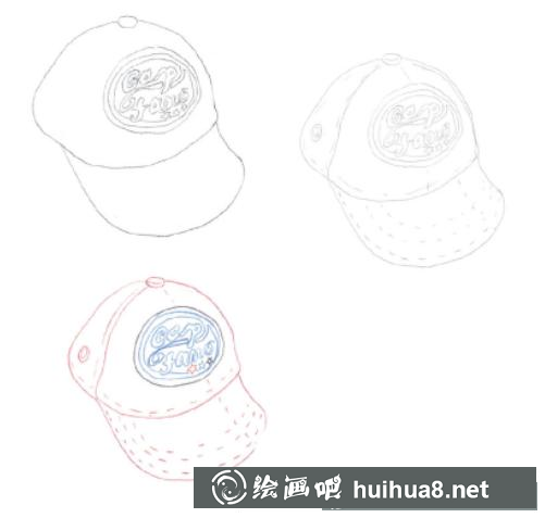 棒球帽彩鉛畫