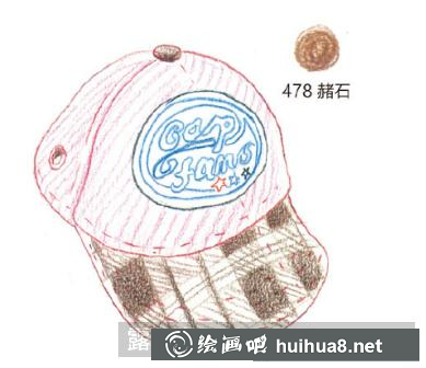 棒球帽彩鉛畫
