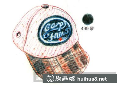 棒球帽彩鉛畫