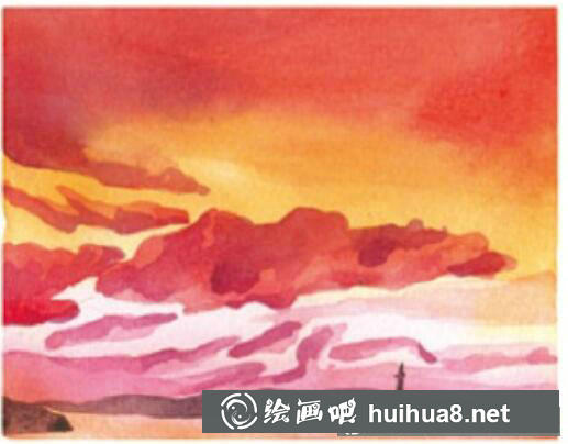 火燒云兒童畫