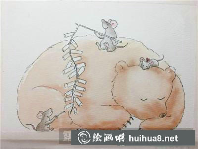 動物水彩畫