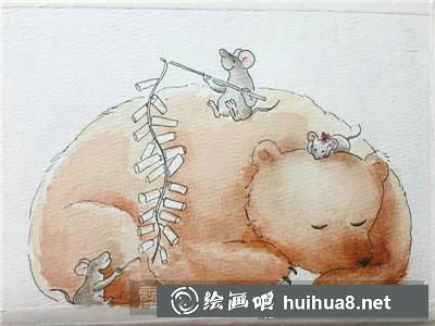 動物水彩畫