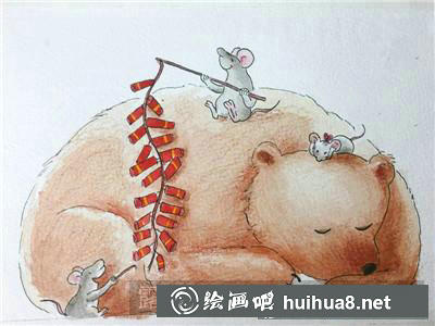動物水彩畫