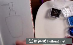 水彩畫香水瓶步驟精致教程