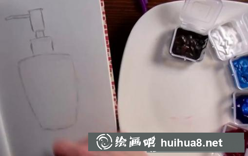 水彩畫香水瓶