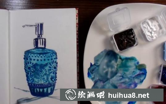 水彩畫香水瓶