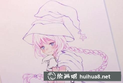 馬克筆畫(huà)二次元萌妹子