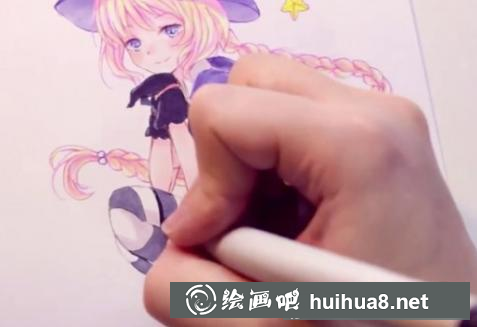 馬克筆畫(huà)二次元萌妹子