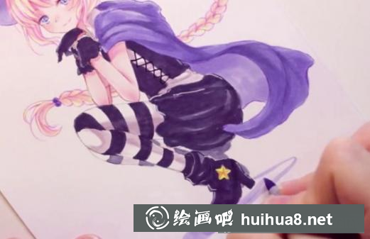 馬克筆畫(huà)二次元萌妹子