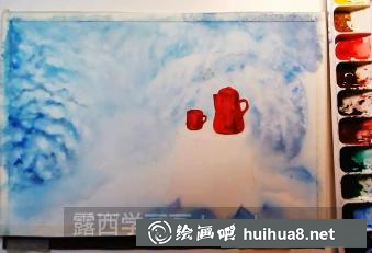 水彩畫冬天