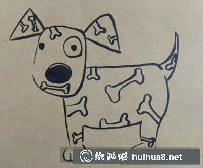 兒童畫教程：小狗怎么繪制