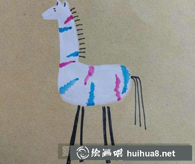兒童畫教程：教您繪制彩色斑馬