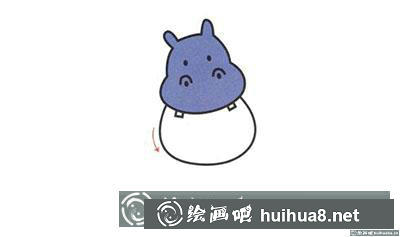 兒童畫教程：教你畫一頭小河馬