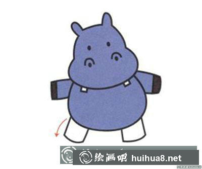 兒童畫教程：教你畫一頭小河馬