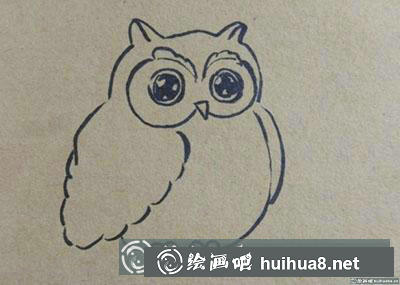 怎么畫(huà)兒童畫(huà)貓頭鷹教程