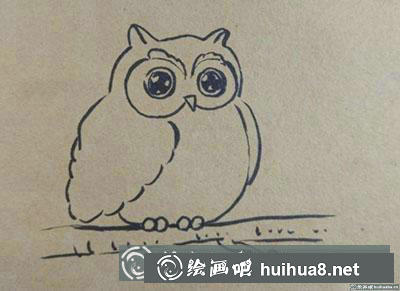 怎么畫(huà)兒童畫(huà)貓頭鷹教程