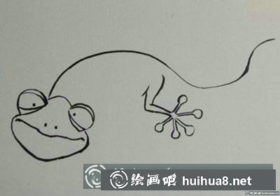 簡筆畫教程：怎么畫可愛的壁虎