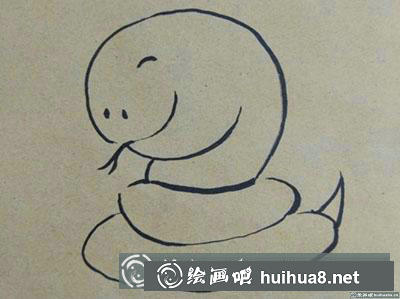 兒童畫教程：怎么畫卡通蛇