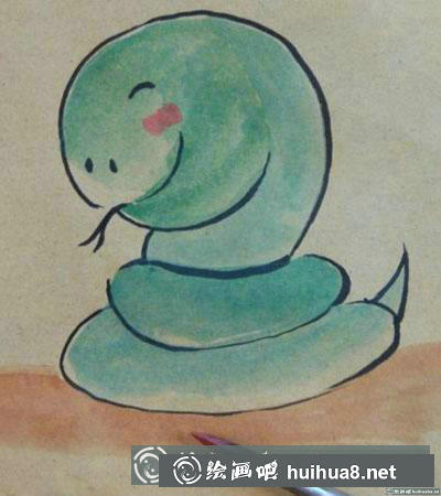 兒童畫教程：怎么畫卡通蛇