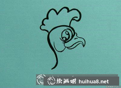 簡(jiǎn)筆畫教程：小公雞的眼睛和嘴巴繪制方法