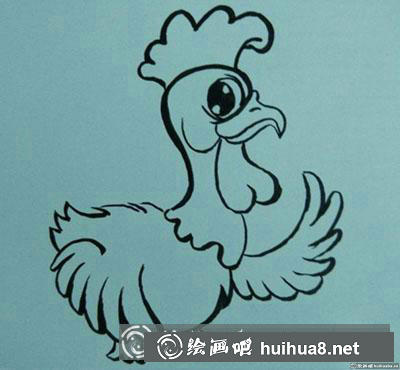 簡(jiǎn)筆畫教程：小公雞的翅膀繪制方法